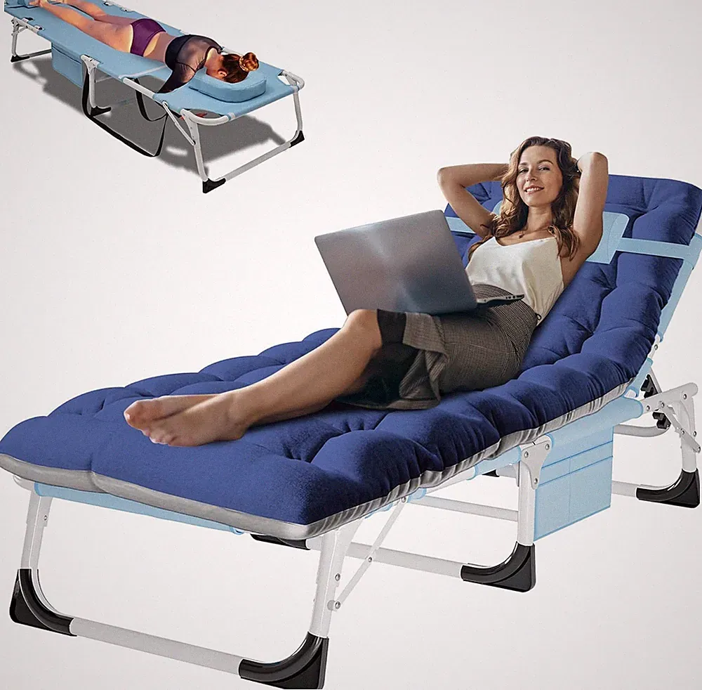 4-in-1 Heavy-Duty Lounge Chair with Face Holes for Tanning & Napping