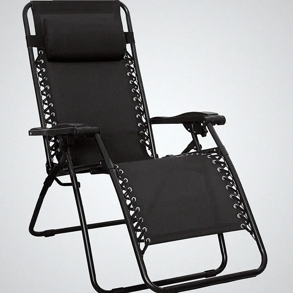 Black Carbon Metal Steel Outdoor Adjustable Zero Gravity Folding Reclining with