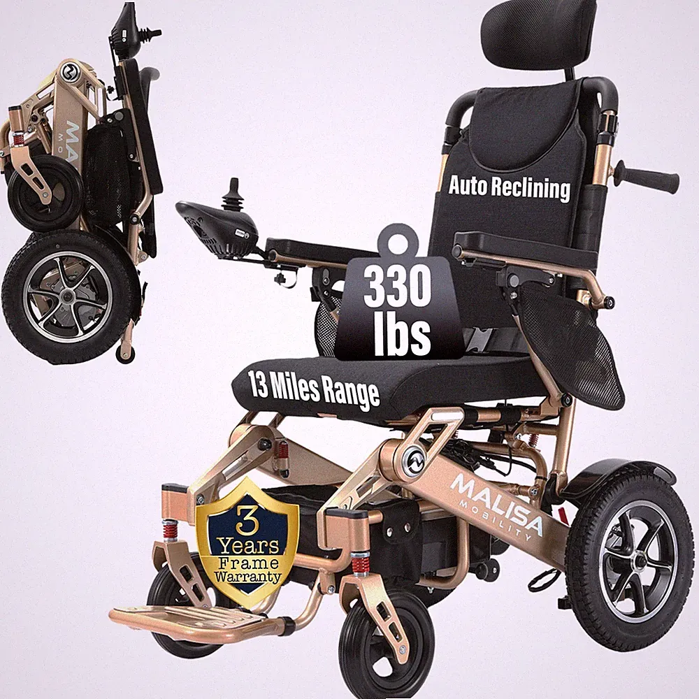 Electric Wheelchair for Adults, Auto Reclining Lightweight Motorized Wheel chair