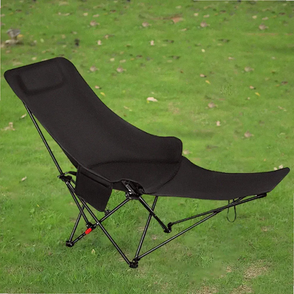 Outdoor Camping Folding Chair 4 Gear Adjustable Chair with Foot Support for Camp